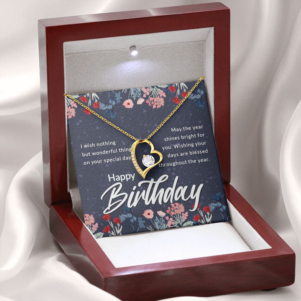 Happy Birthday Message Card Forever Necklace w Message Card-Express Your Love Gifts
