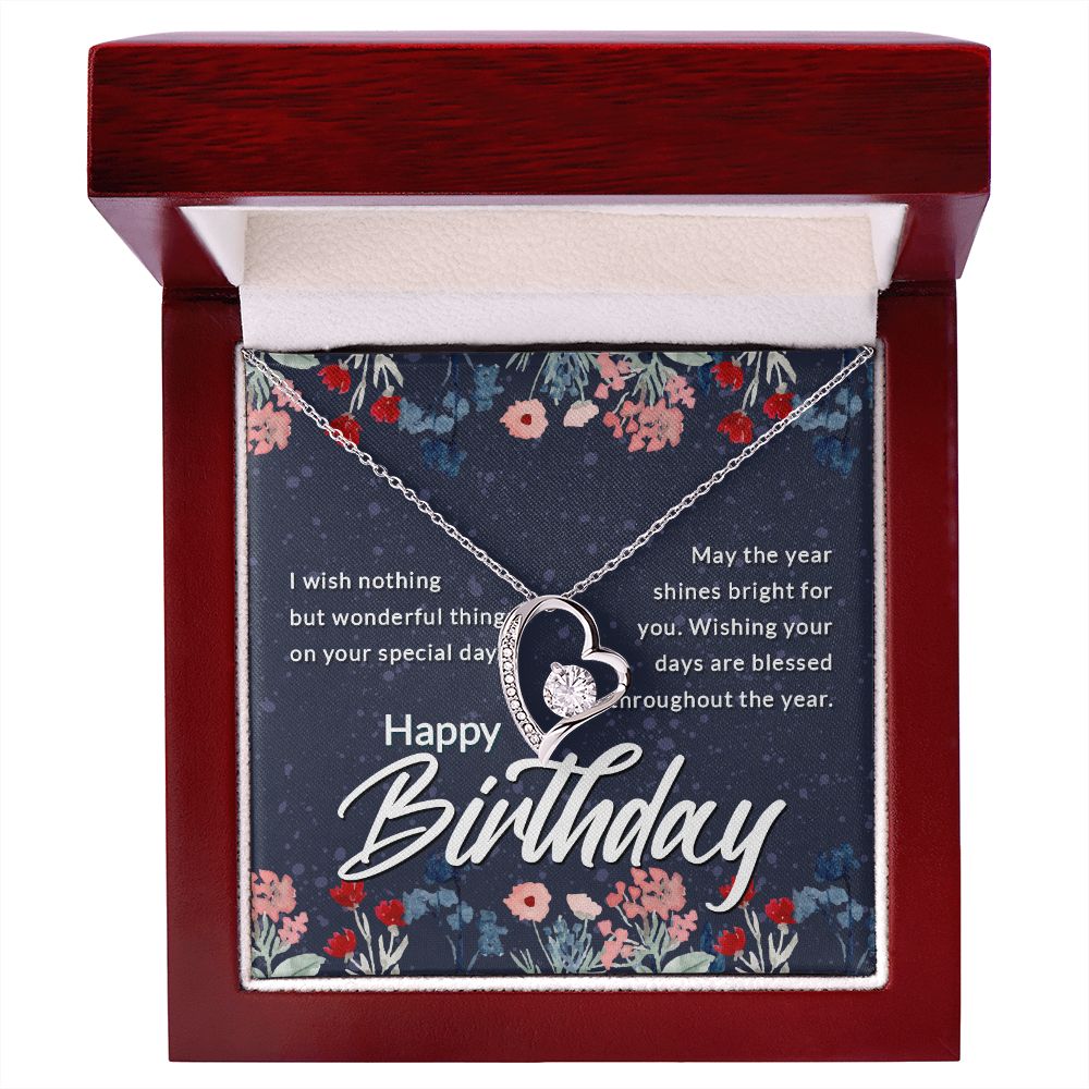 Happy Birthday Message Card Forever Necklace w Message Card-Express Your Love Gifts