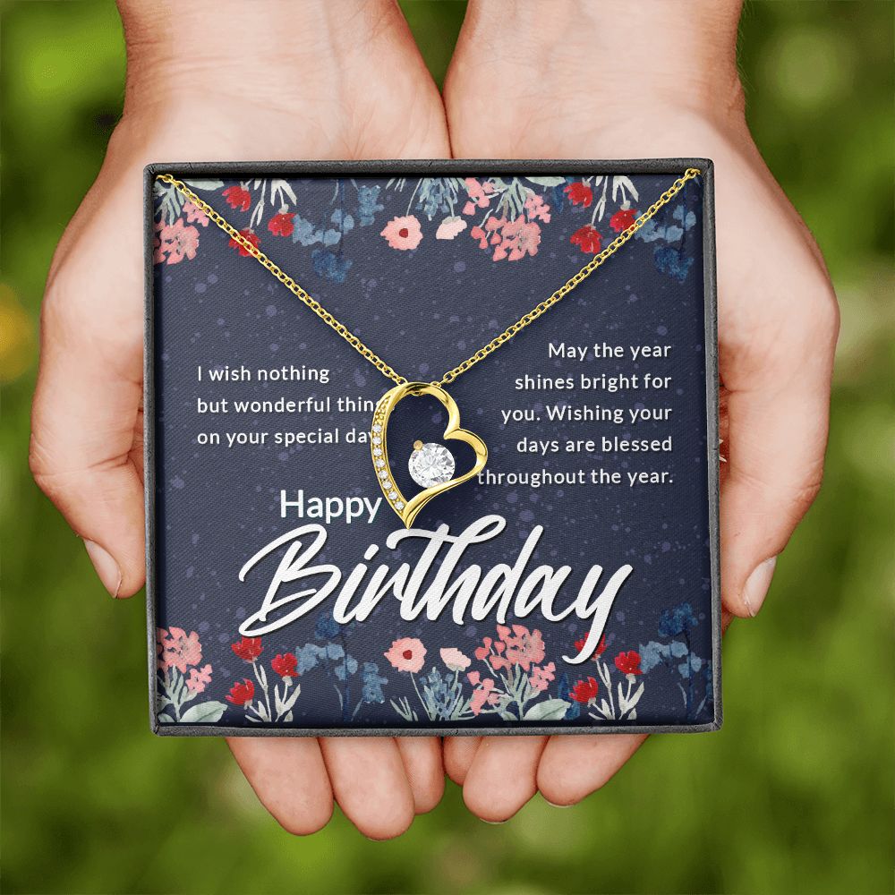 Happy Birthday Message Card Forever Necklace w Message Card-Express Your Love Gifts