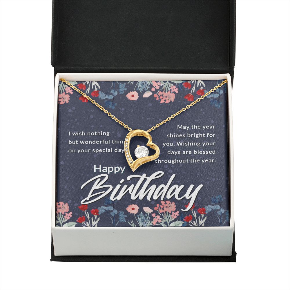 Happy Birthday Message Card Forever Necklace w Message Card-Express Your Love Gifts