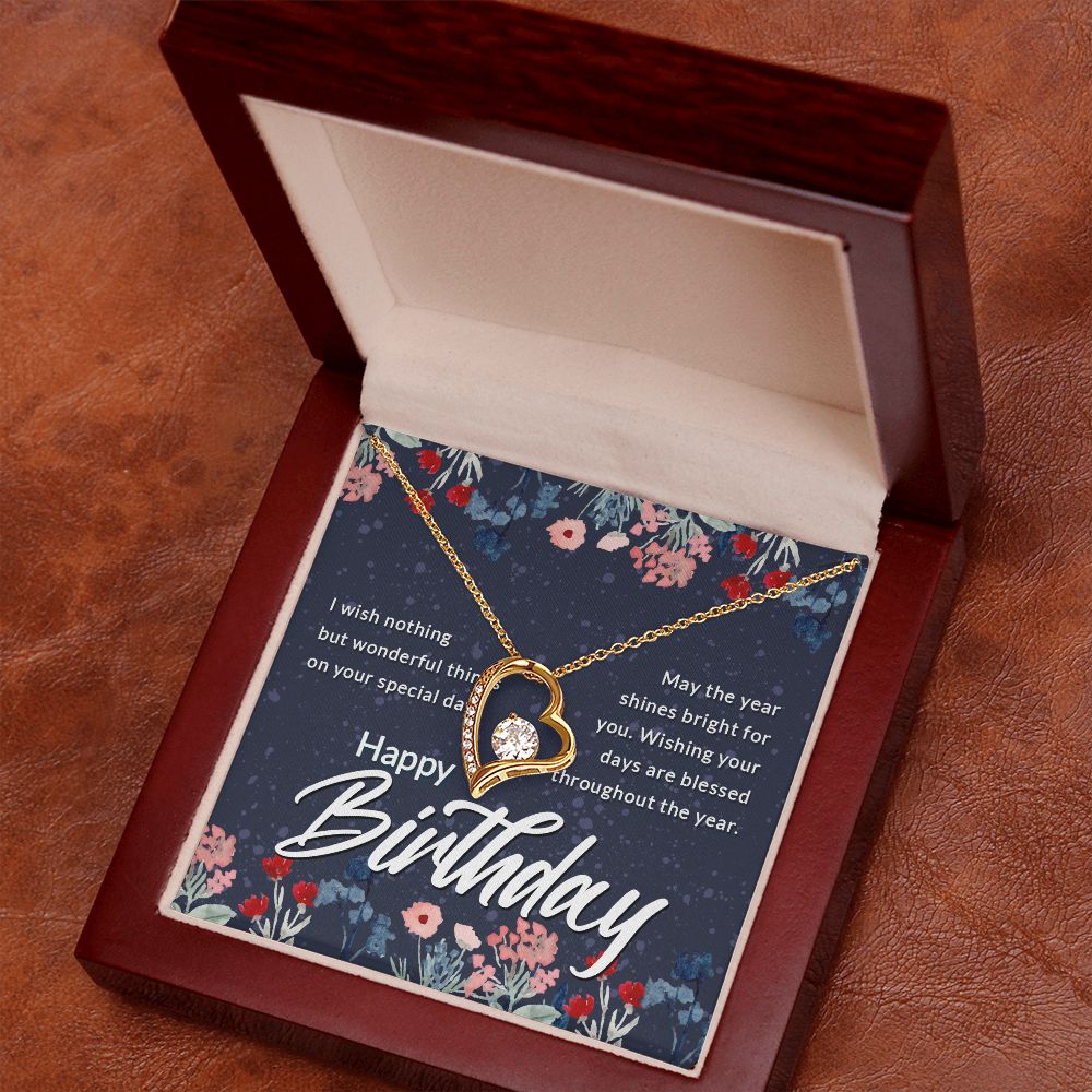 Happy Birthday Message Card Forever Necklace w Message Card-Express Your Love Gifts