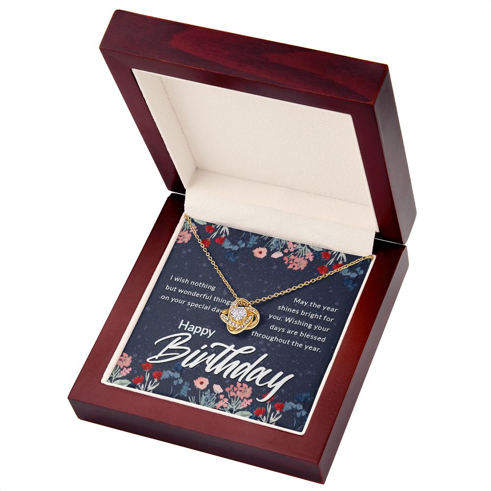 Happy Birthday Message Card Infinity Knot Necklace-Express Your Love Gifts