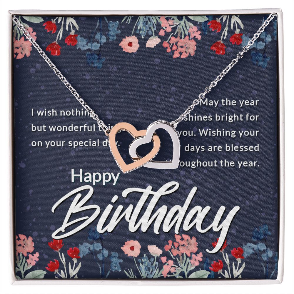 Happy Birthday Message Card Inseparable Necklace-Express Your Love Gifts