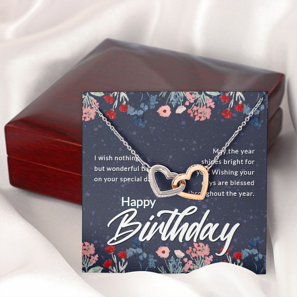 Happy Birthday Message Card Inseparable Necklace-Express Your Love Gifts