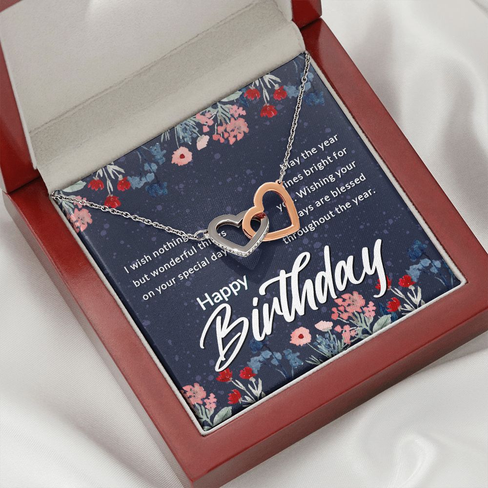 Happy Birthday Message Card Inseparable Necklace-Express Your Love Gifts