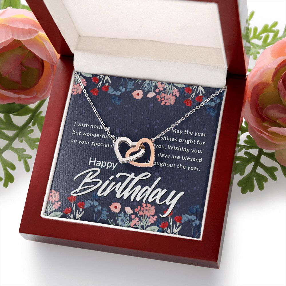 Happy Birthday Message Card Inseparable Necklace-Express Your Love Gifts