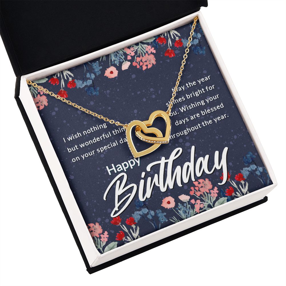 Happy Birthday Message Card Inseparable Necklace-Express Your Love Gifts
