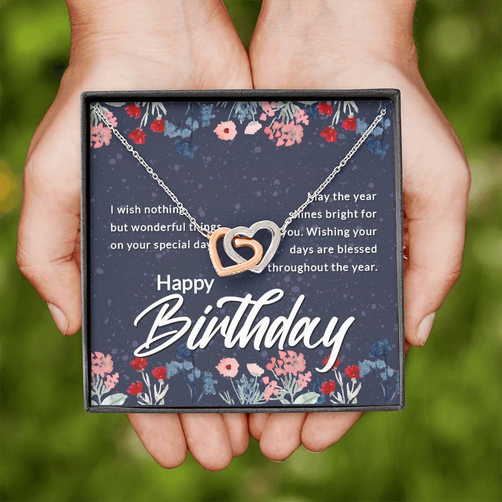 Happy Birthday Message Card Inseparable Necklace-Express Your Love Gifts