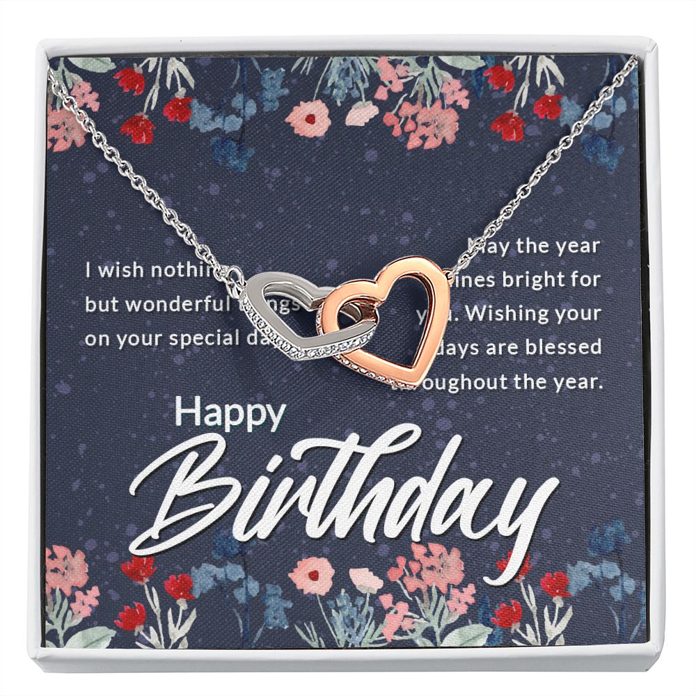 Happy Birthday Message Card Inseparable Necklace-Express Your Love Gifts