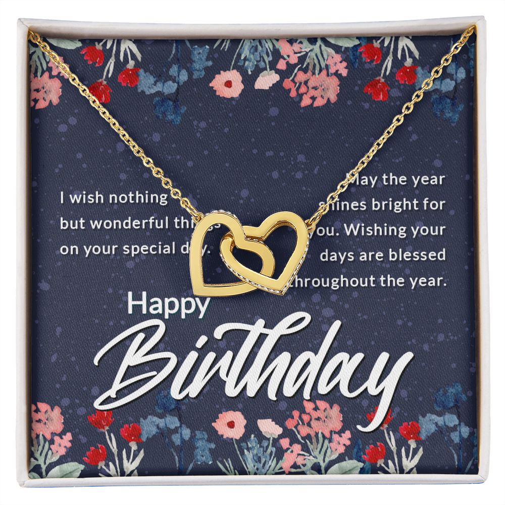 Happy Birthday Message Card Inseparable Necklace-Express Your Love Gifts