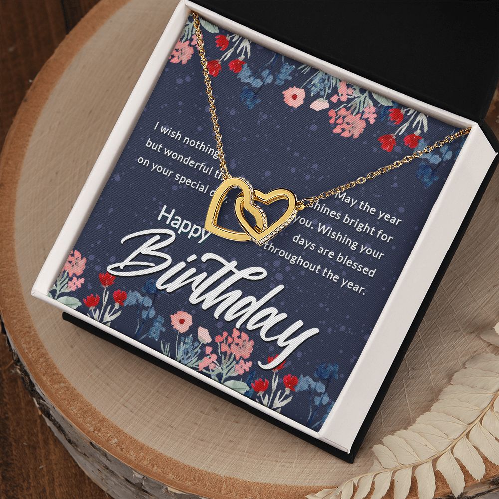 Happy Birthday Message Card Inseparable Necklace-Express Your Love Gifts