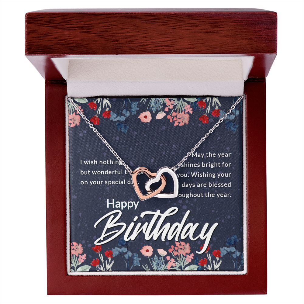 Happy Birthday Message Card Inseparable Necklace-Express Your Love Gifts