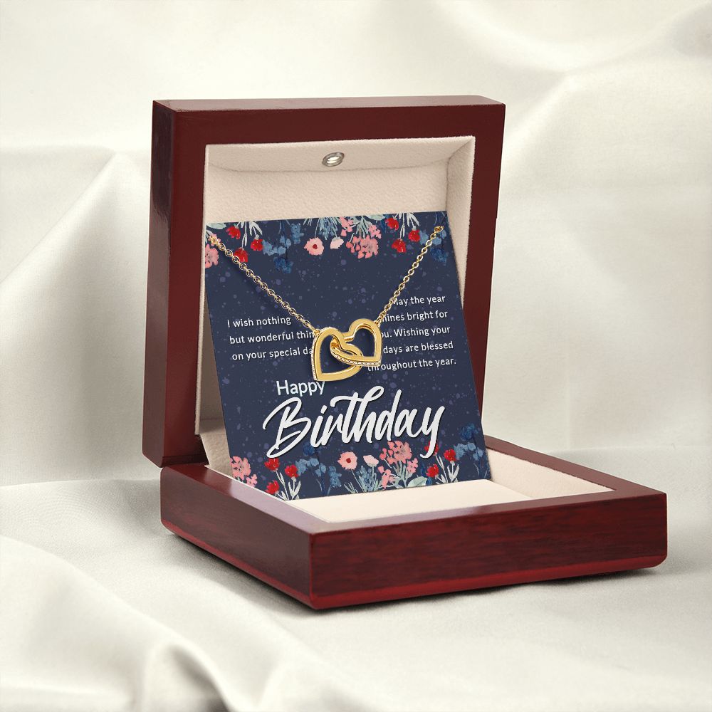 Happy Birthday Message Card Inseparable Necklace-Express Your Love Gifts