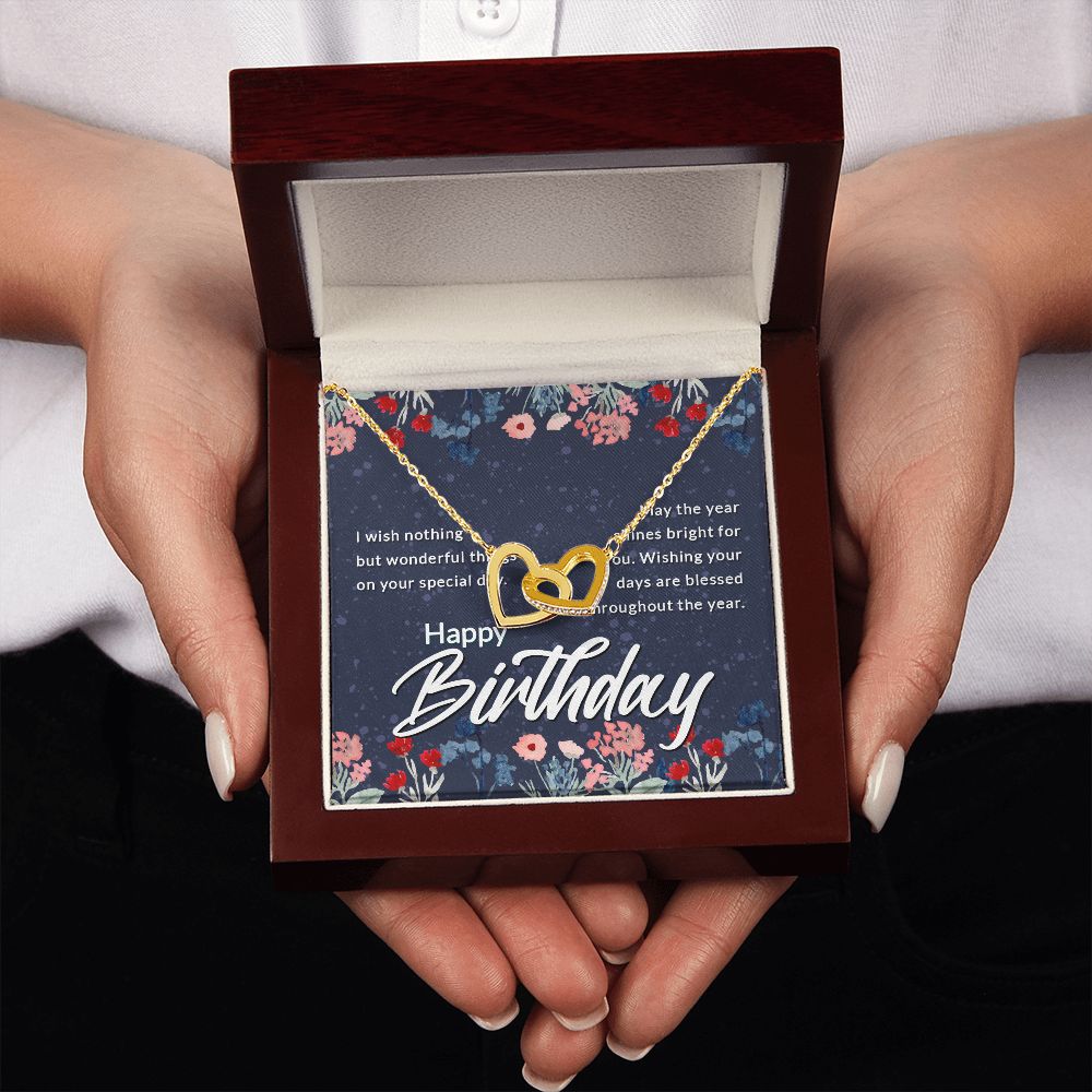 Happy Birthday Message Card Inseparable Necklace-Express Your Love Gifts