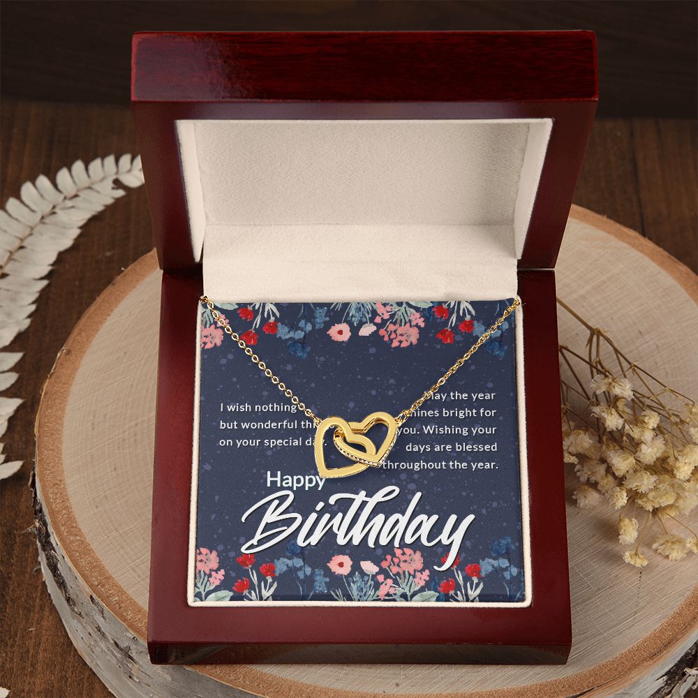 Happy Birthday Message Card Inseparable Necklace-Express Your Love Gifts
