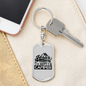 Happy Camper Black Keychain Stainless Steel or 18k Gold Dog Tag Keyring-Express Your Love Gifts