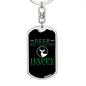 Happy Deer Hunter'S Keychain Gift Stainless Steel or 18k Gold Dog Tag Keyring-Express Your Love Gifts