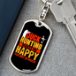 Happy Duck Hunter's Keychain Gift Stainless Steel or 18k Gold Dog Tag Keyring-Express Your Love Gifts