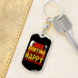 Happy Duck Hunter's Keychain Gift Stainless Steel or 18k Gold Dog Tag Keyring-Express Your Love Gifts
