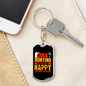 Happy Duck Hunter's Keychain Gift Stainless Steel or 18k Gold Dog Tag Keyring-Express Your Love Gifts