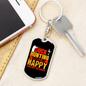 Happy Duck Hunter's Keychain Gift Stainless Steel or 18k Gold Dog Tag Keyring-Express Your Love Gifts