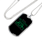 Happy Duck Hunting Green Necklace Stainless Steel or 18k Gold Dog Tag 24" Chain-Express Your Love Gifts