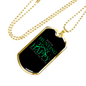 Happy Duck Hunting Green Necklace Stainless Steel or 18k Gold Dog Tag 24" Chain-Express Your Love Gifts