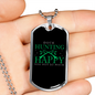 Happy Duck Hunting Green Necklace Stainless Steel or 18k Gold Dog Tag 24" Chain-Express Your Love Gifts