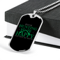 Happy Duck Hunting Green Necklace Stainless Steel or 18k Gold Dog Tag 24" Chain-Express Your Love Gifts