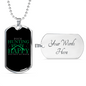Happy Duck Hunting Green Necklace Stainless Steel or 18k Gold Dog Tag 24" Chain-Express Your Love Gifts