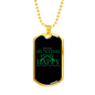 Happy Duck Hunting Green Necklace Stainless Steel or 18k Gold Dog Tag 24" Chain-Express Your Love Gifts