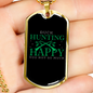 Happy Duck Hunting Green Necklace Stainless Steel or 18k Gold Dog Tag 24" Chain-Express Your Love Gifts