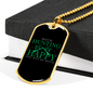 Happy Duck Hunting Green Necklace Stainless Steel or 18k Gold Dog Tag 24" Chain-Express Your Love Gifts