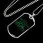 Happy Duck Hunting Green Necklace Stainless Steel or 18k Gold Dog Tag 24" Chain-Express Your Love Gifts
