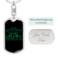 Happy Duck Hunting Keychain Gift Stainless Steel or 18k Gold Dog Tag Keyring-Express Your Love Gifts