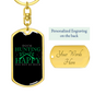 Happy Duck Hunting Keychain Gift Stainless Steel or 18k Gold Dog Tag Keyring-Express Your Love Gifts