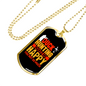 Happy Duck Hunting Necklace Stainless Steel or 18k Gold Dog Tag 24" Chain-Express Your Love Gifts