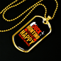Happy Duck Hunting Necklace Stainless Steel or 18k Gold Dog Tag 24" Chain-Express Your Love Gifts