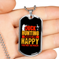 Happy Duck Hunting Necklace Stainless Steel or 18k Gold Dog Tag 24" Chain-Express Your Love Gifts