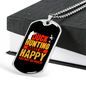 Happy Duck Hunting Necklace Stainless Steel or 18k Gold Dog Tag 24" Chain-Express Your Love Gifts