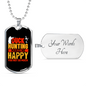 Happy Duck Hunting Necklace Stainless Steel or 18k Gold Dog Tag 24" Chain-Express Your Love Gifts