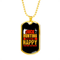 Happy Duck Hunting Necklace Stainless Steel or 18k Gold Dog Tag 24" Chain-Express Your Love Gifts