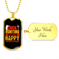 Happy Duck Hunting Necklace Stainless Steel or 18k Gold Dog Tag 24" Chain-Express Your Love Gifts