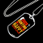 Happy Duck Hunting Necklace Stainless Steel or 18k Gold Dog Tag 24" Chain-Express Your Love Gifts