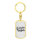 Happy Easter Cross Keychain Stainless Steel or 18k Gold Dog Tag Keyring-Express Your Love Gifts