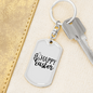 Happy Easter Cross Keychain Stainless Steel or 18k Gold Dog Tag Keyring-Express Your Love Gifts