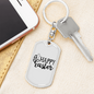 Happy Easter Cross Keychain Stainless Steel or 18k Gold Dog Tag Keyring-Express Your Love Gifts