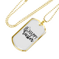 Happy Easter Cross Necklace Stainless Steel or 18k Gold Dog Tag 24" Chain-Express Your Love Gifts