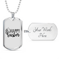 Happy Easter Cross Necklace Stainless Steel or 18k Gold Dog Tag 24" Chain-Express Your Love Gifts