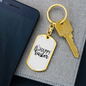Happy Easter Keychain Stainless Steel or 18k Gold Dog Tag Keyring-Express Your Love Gifts